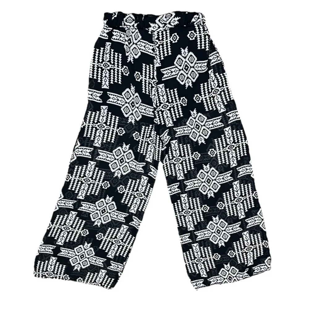 MOA Aztec Tribal Print Wide Leg Sheer Pants Women’s M Boho Hippie Beach Coastal - Image 3