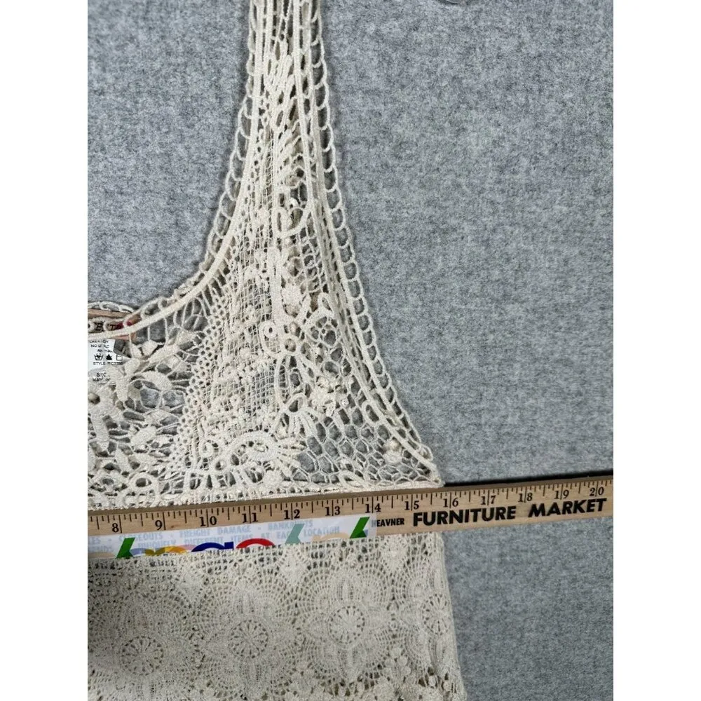 Vintage Body Central Small Tank Top Lace Crochet Boho Coquette Womens Coachella - Image 8