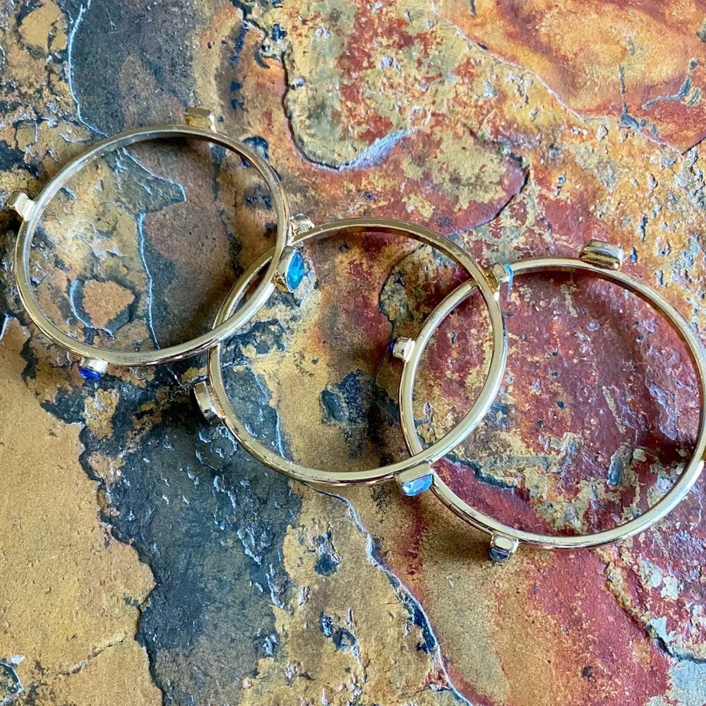 Blue & Gold Bangle Bracelet Stackables - Image 2