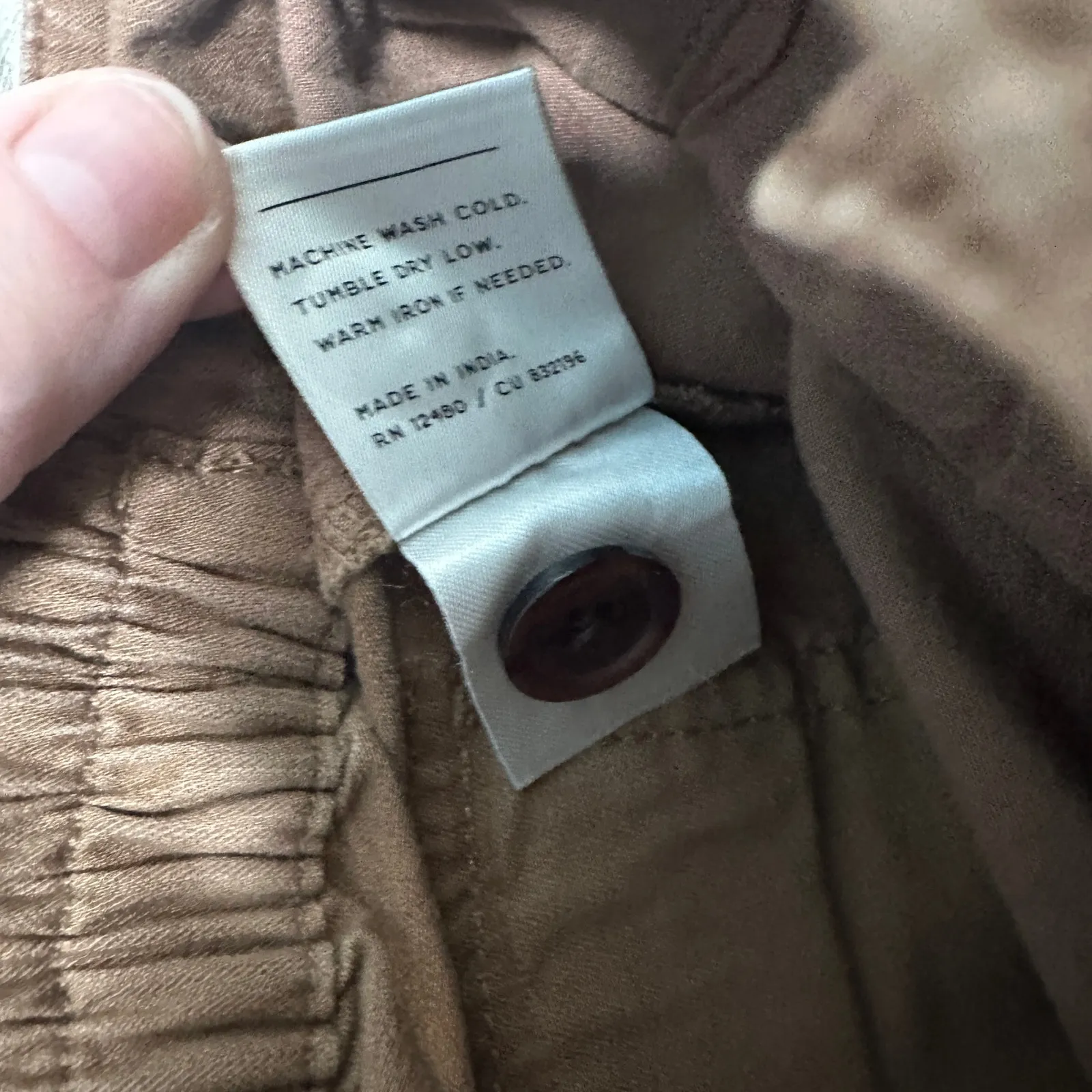 Pact Cropped Chino Pants XS | Light Brown | Organic Cotton | Elastic | MSRP $68 - Image 8