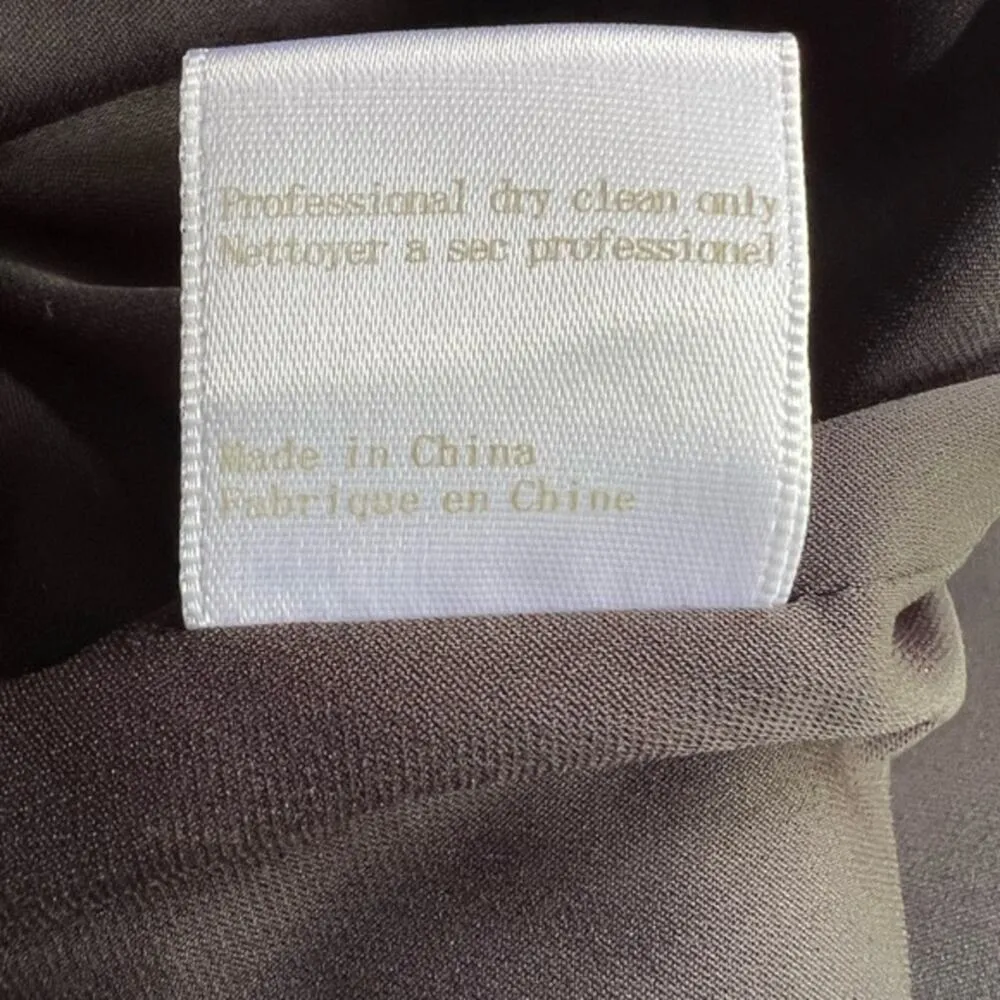 Marchesa Notte Black Satin Silk One Shoulder Beaded Bow Cocktail Sheath Dress 6 - Image 6