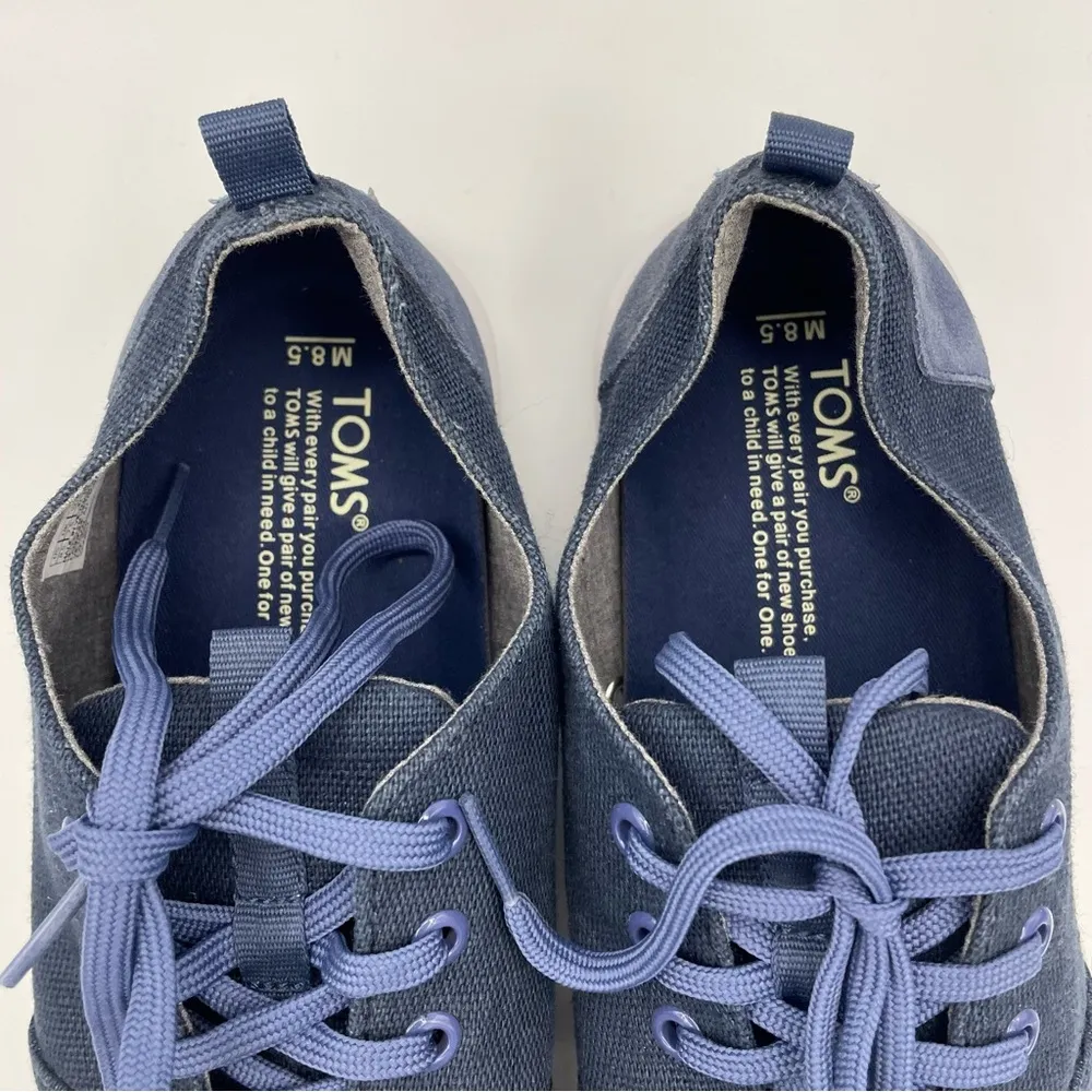 blue canvas lace-up comfort sneakers women Size 8.5 - Image 5