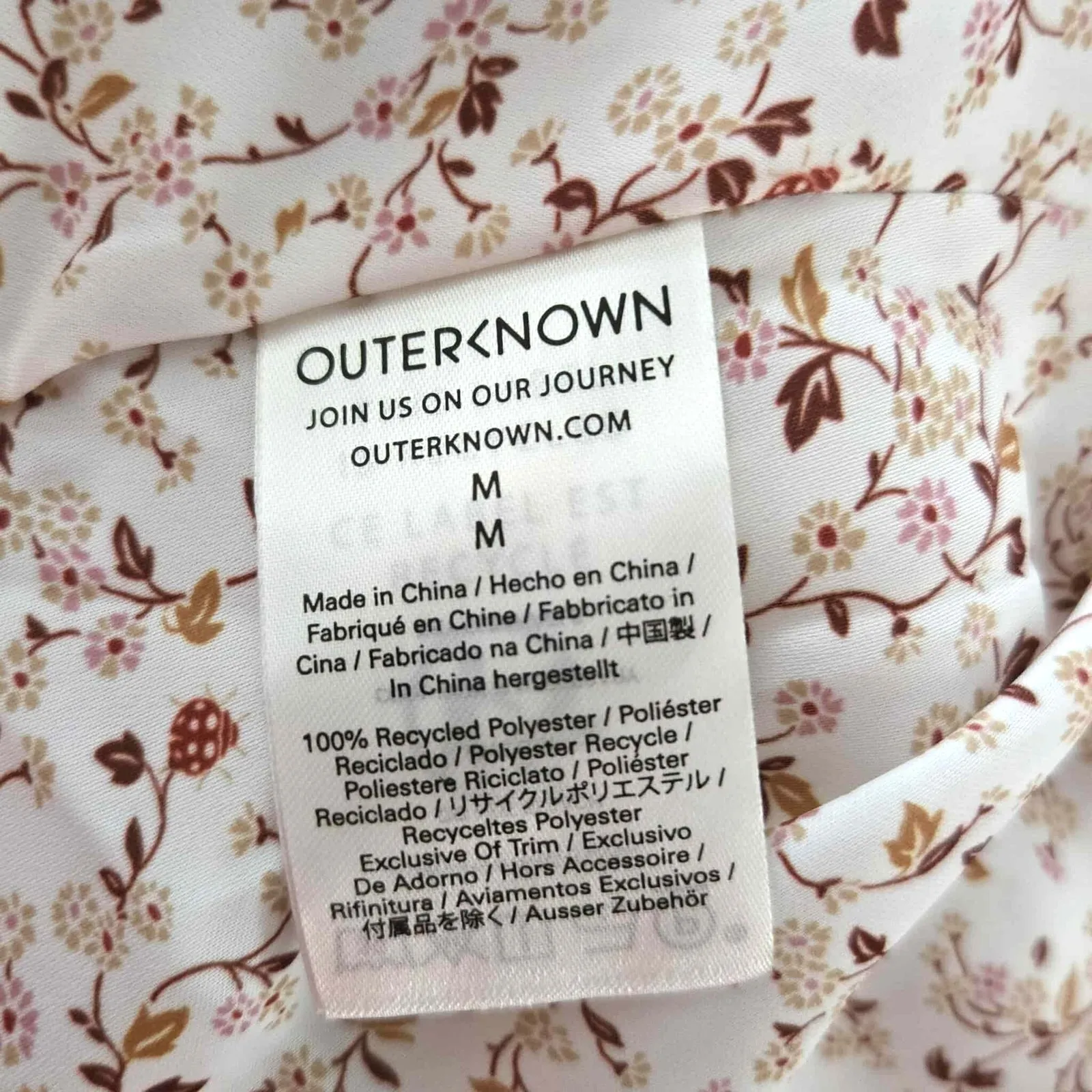 Outerknown Floral Print Juniper V-neck Mini Dress Size M NWT Cap Sleeve - Image 5