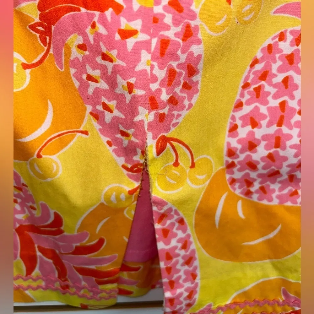 Lilly Pulitzer. Ladies Pina Colada Pineapple Cherry Print Strapless Dress size 6 - Image 9
