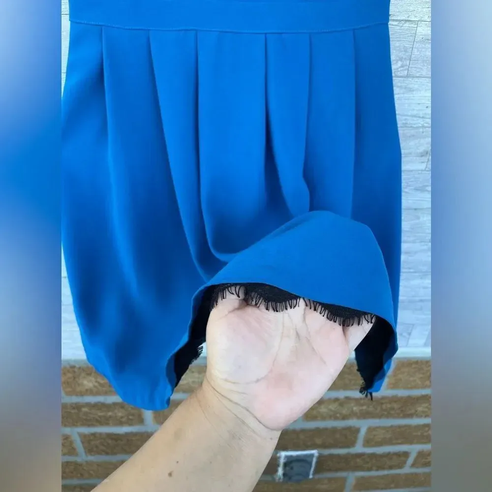 Lovers + Friends cocktail dress with contrasting scalloped lace at back and hem - Image 5