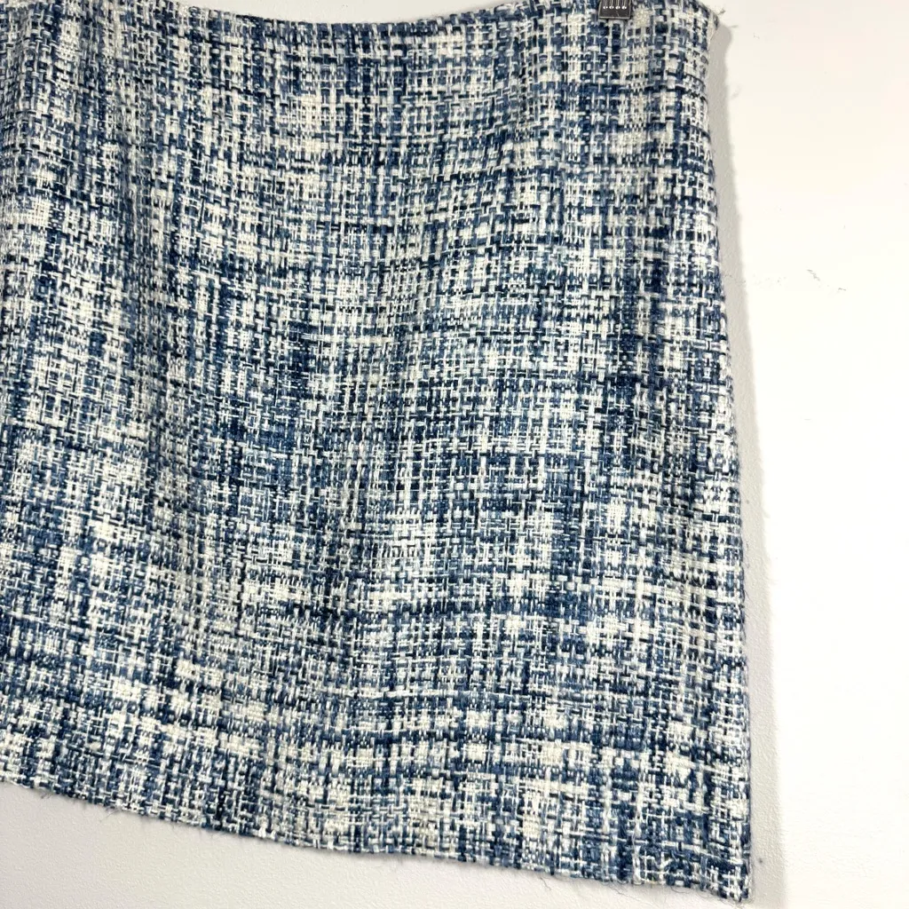 Walter Blue White Tweed Silk Lining Skirt - Image 3