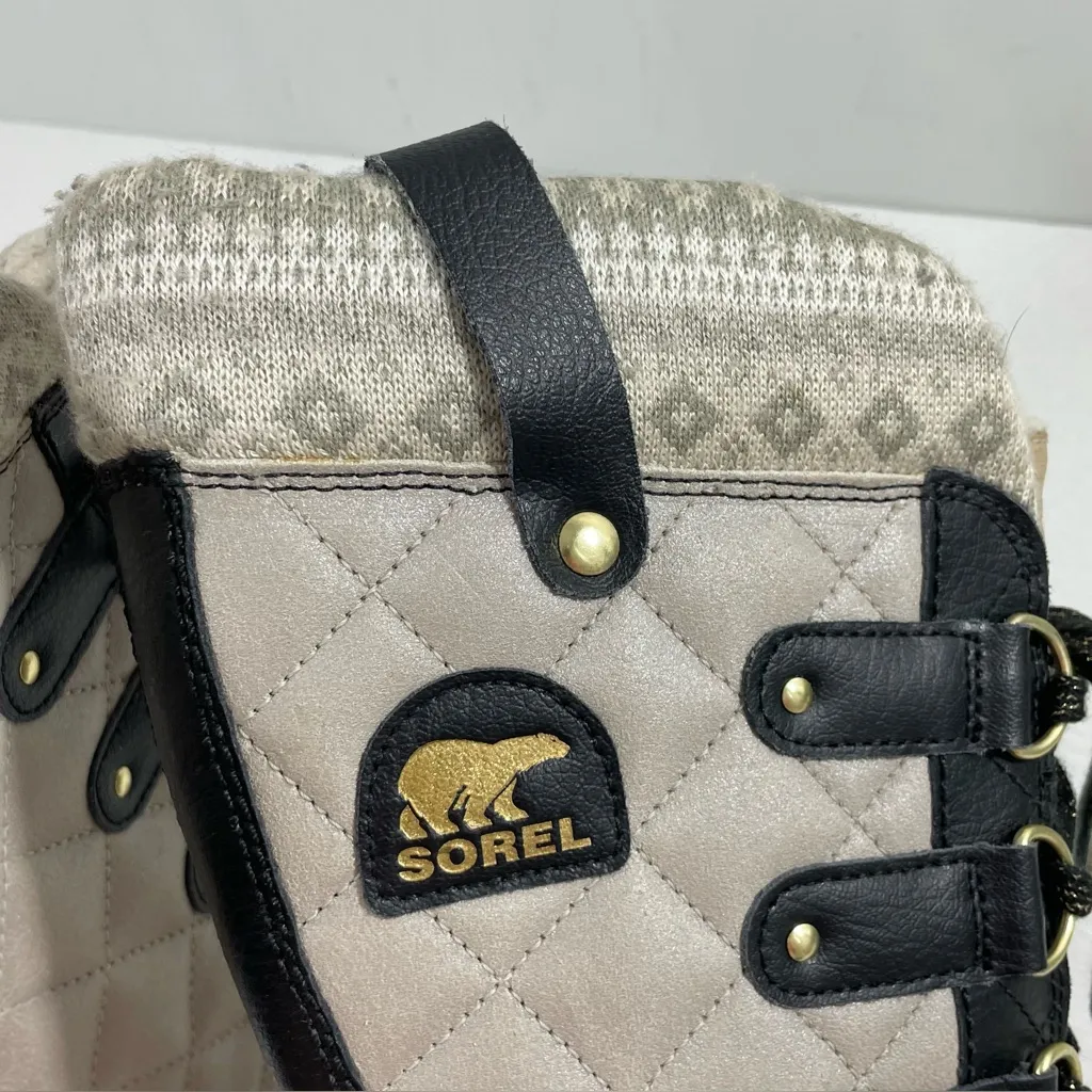 SOREL Tofino Holiday Silver Sage Lace-up Winter Snow Boots Women US Size 5 EU 36 - Image 8