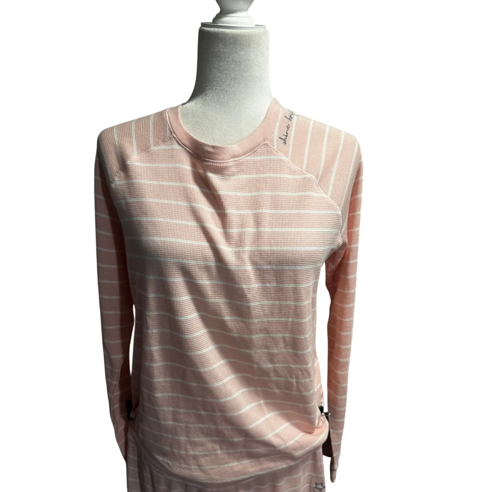 PJ Salvage “Shine Bright” Pink Stripe Waffle - Image 5