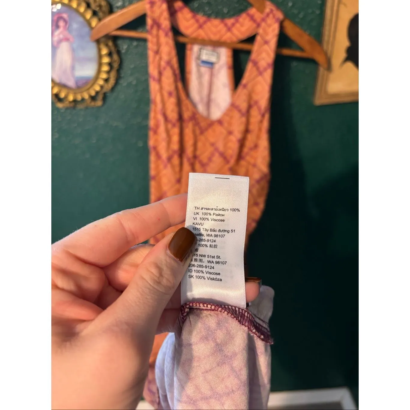 Kavu Jocelyn Racerback Hi-low Casual Tank Dress Sz XS Orange - Image 5