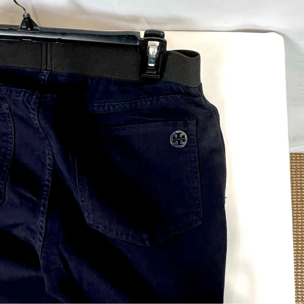 Tory Burch Crepe Cropped Legging Pants Size 30 Navy - Image 9