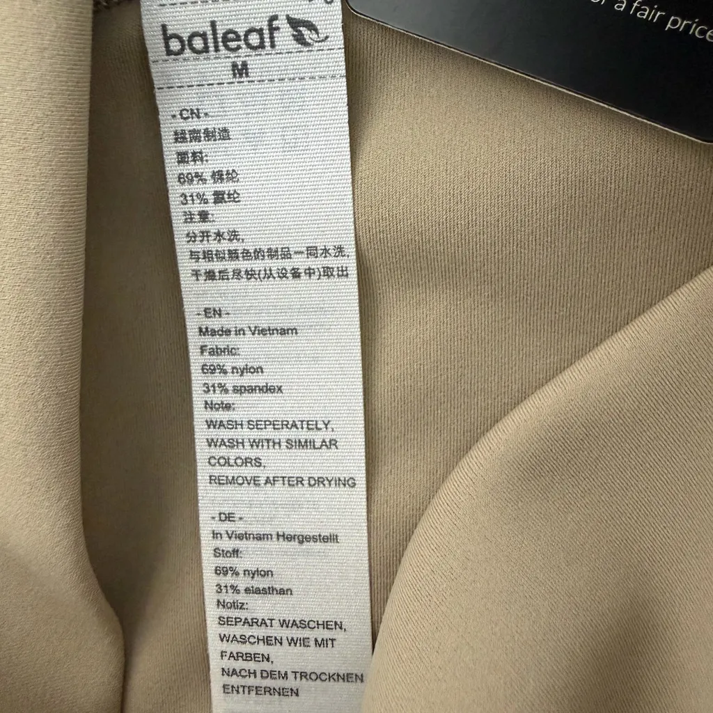 Baleaf High-Waisted Taupe Athletic Leggings Size M NWT(A285) - Image 9