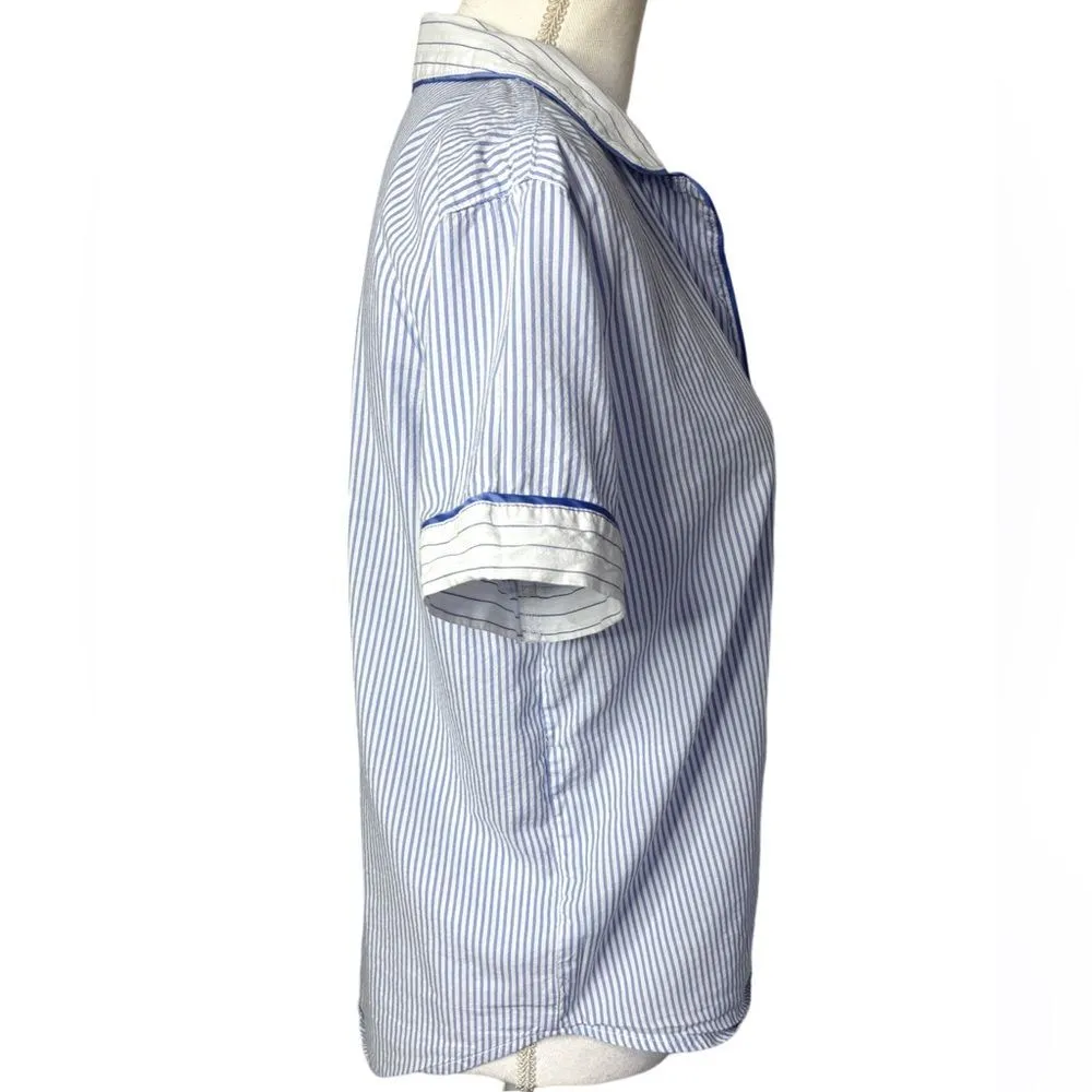 Victoria’s Secret Striped Short Sleeve Button Up Sleep Shirt - Image 2