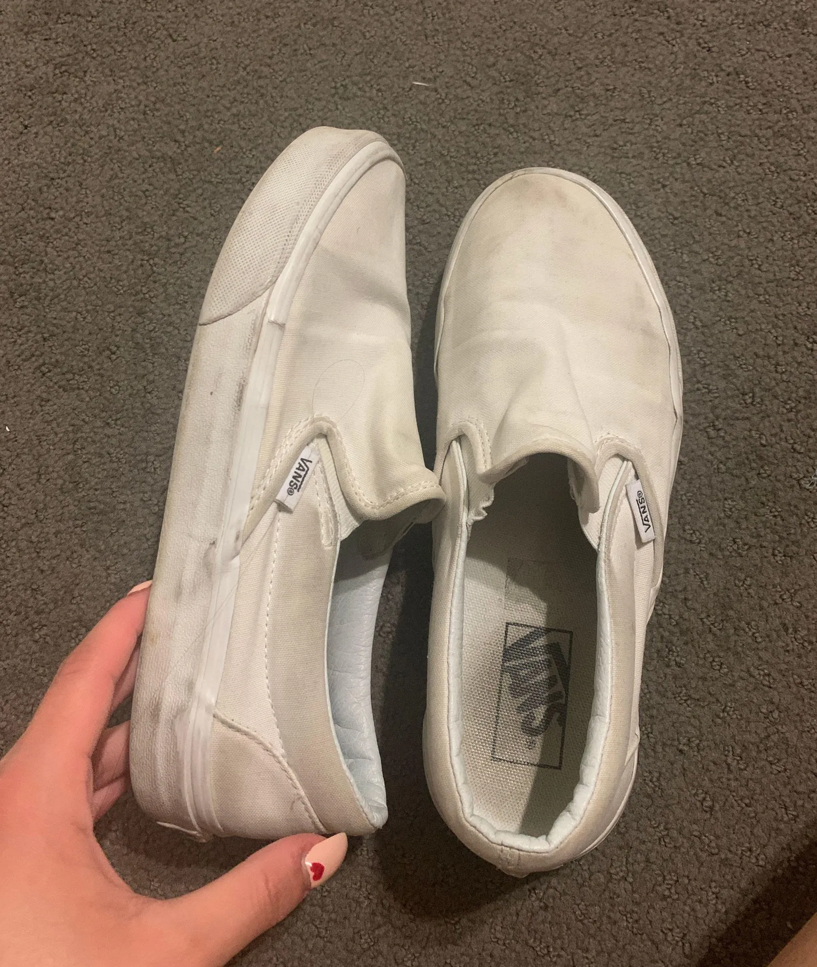 Vans White Slip-ons - Image 3