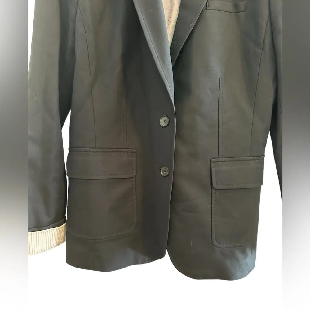 Banana Republic Stretch Black Button Front Cuffed Sleeve Blazer // size 6 - Image 4