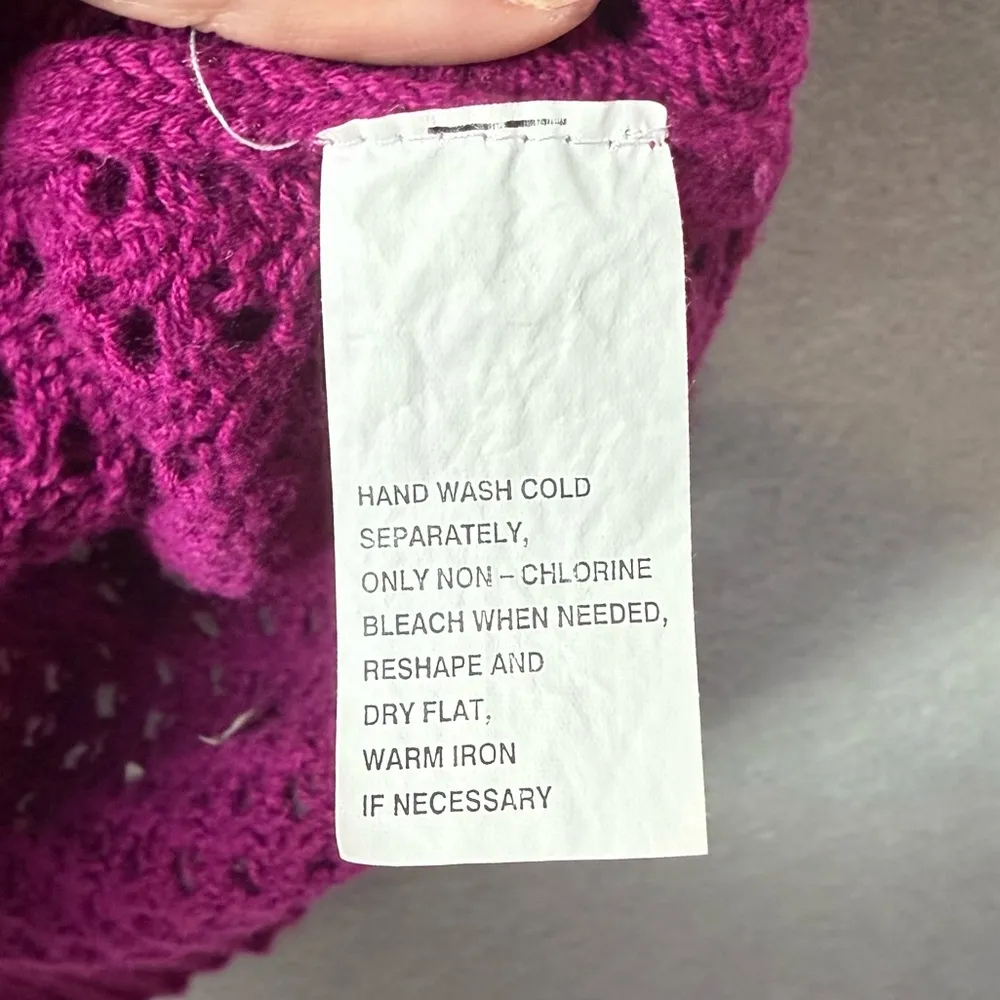 Jeanne Pierre Women’s Open Knit Slouchy Fit Sweater in Cranberry Gold Zipper 1X - Image 6