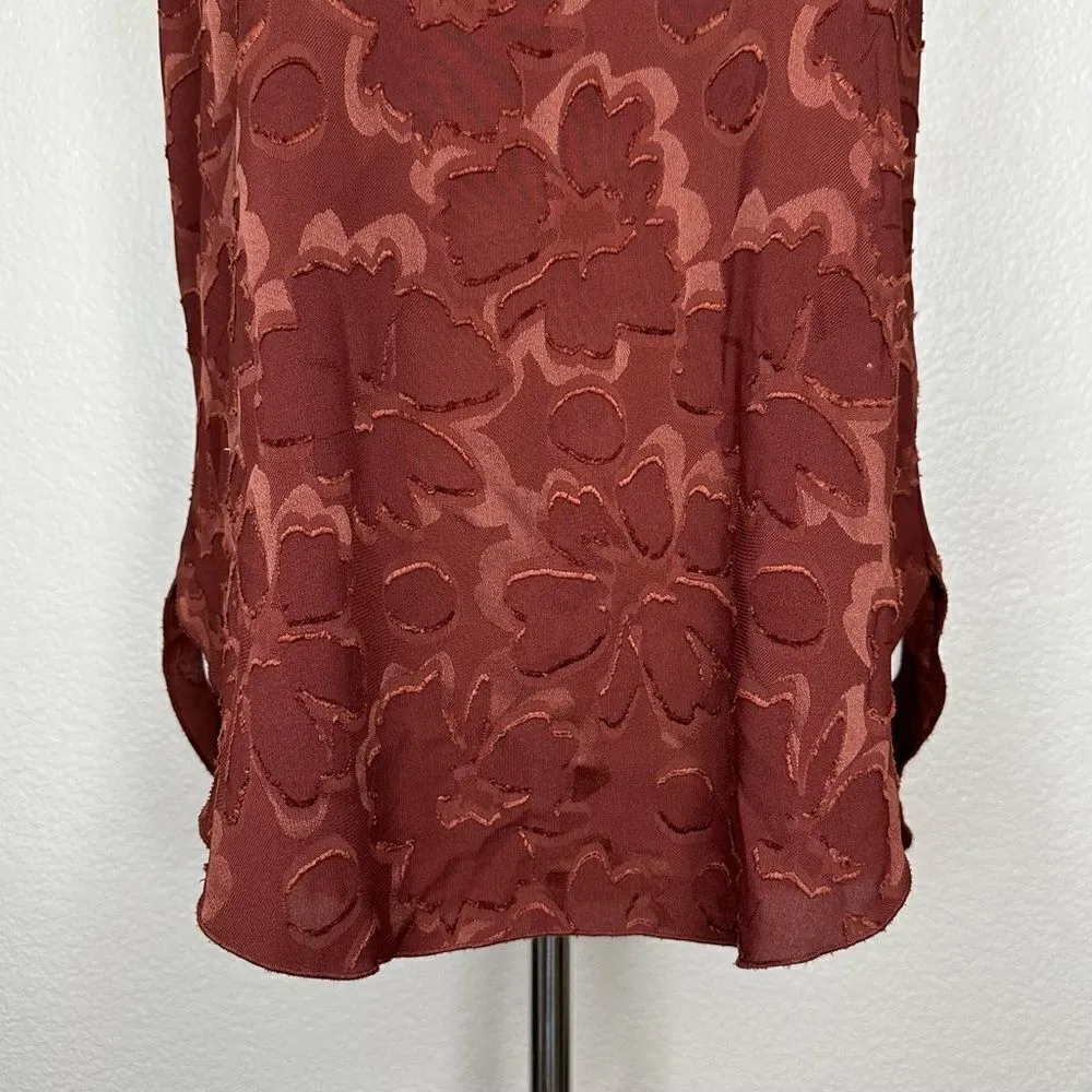 Aritzia Wilfred Silk Blend Rusty Red Sevres Blouse Top - Image 5