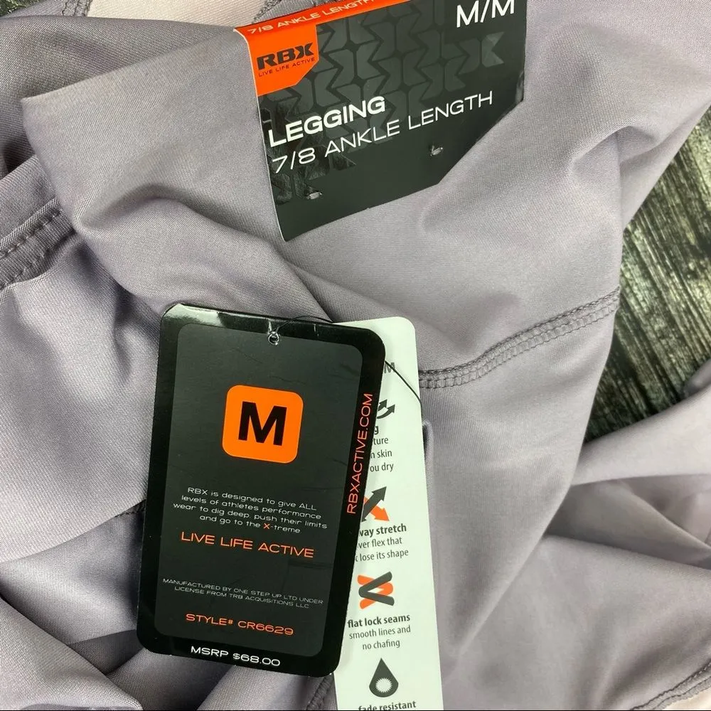 RBX Lavender Color Block 7/8 Ankle Sport Athletic Leggings Pants M NEW Purple Size M - Image 6