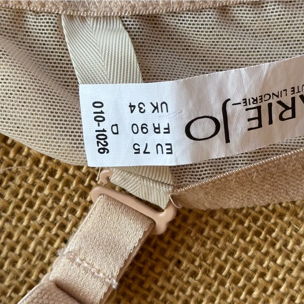 Marie Jo Elegant Lace Trimmed Bra Size UK 34D Tan - Image 5