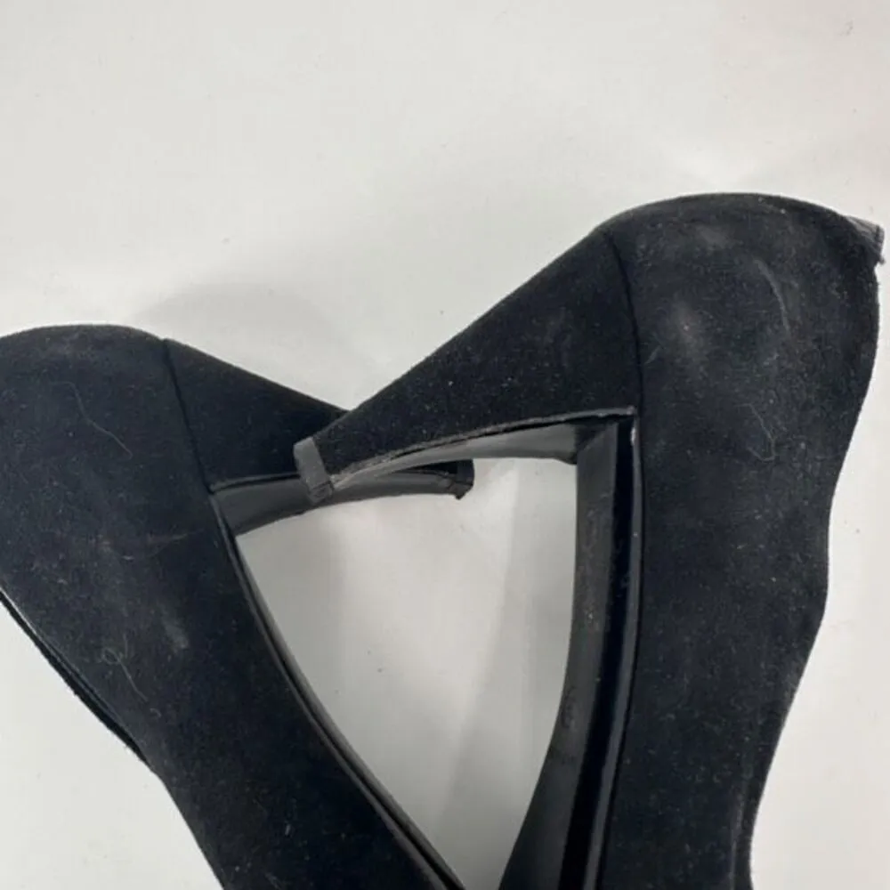 Jil Sander Women's Velvet Leather Trim Pointed Toe Pump Heel Shoes Black Size 36 - Image 8