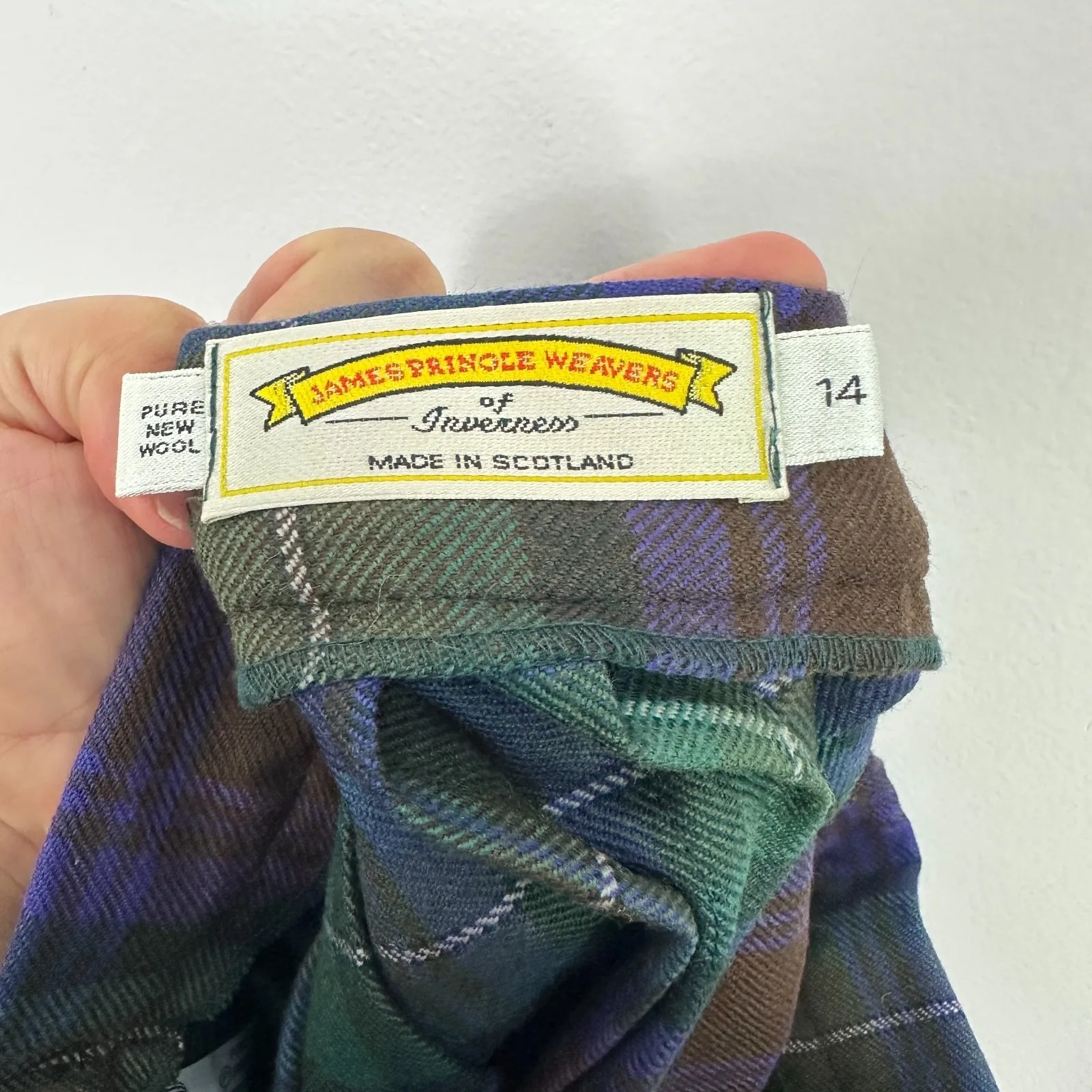 James Pringle Weavers Womens 14 Wool Plaid Tartan Vest Skirt Set Scotland Preppy Green - Image 7