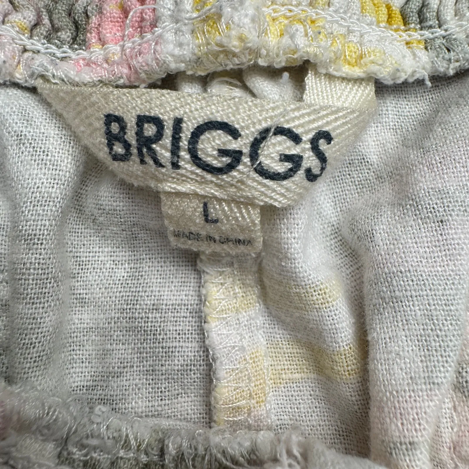 Briggs Women's‎ Floral Linen Blend Smocked Waist Shorts Size L - Image 2