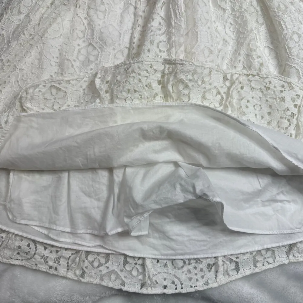 Lilly Pulitzer Brett Strapless Mini Dress Womens Medium White Floral Lace Pocket - Image 13