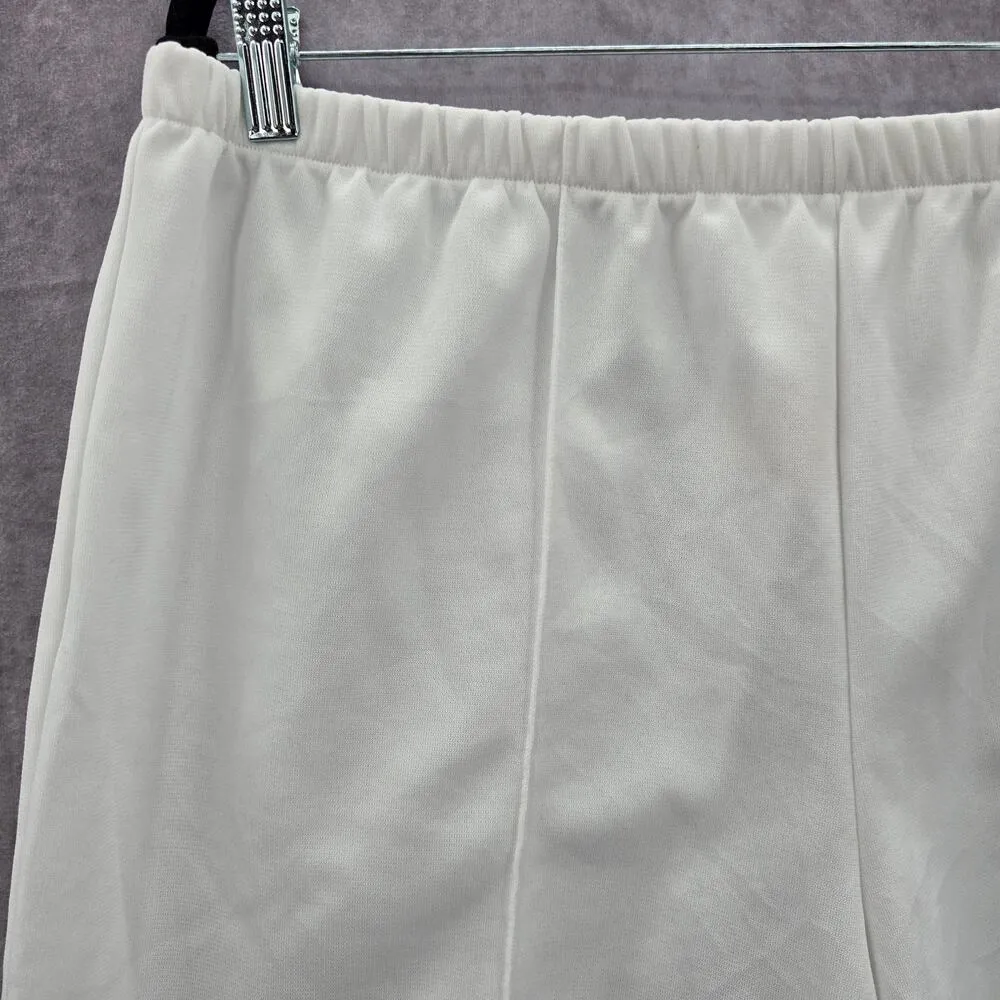Romans White Stretch Flat Front Active Bottoms Pants Shorts 8 - Image 4