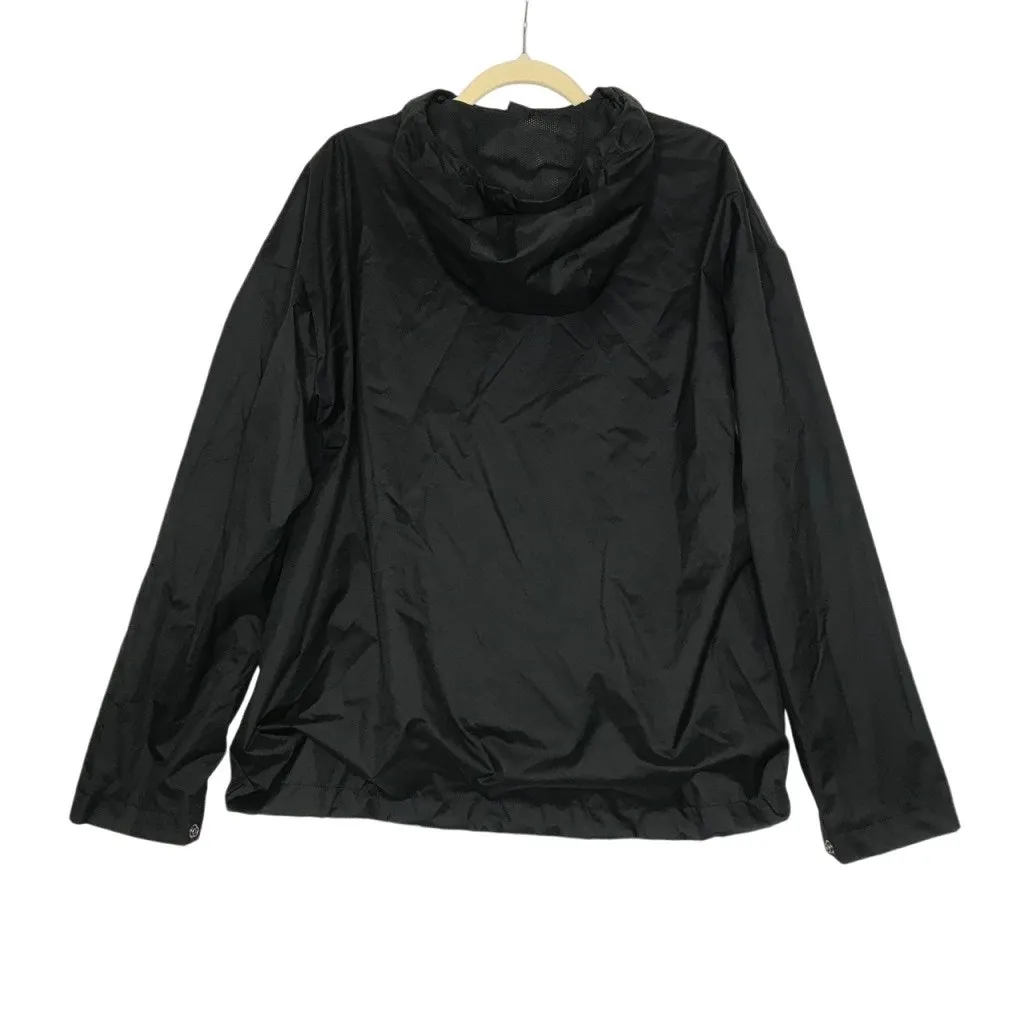 REI Groundbraker Rain Hoodie Jacket Women XL Black Outdoor Everyday Travel Light - Image 3