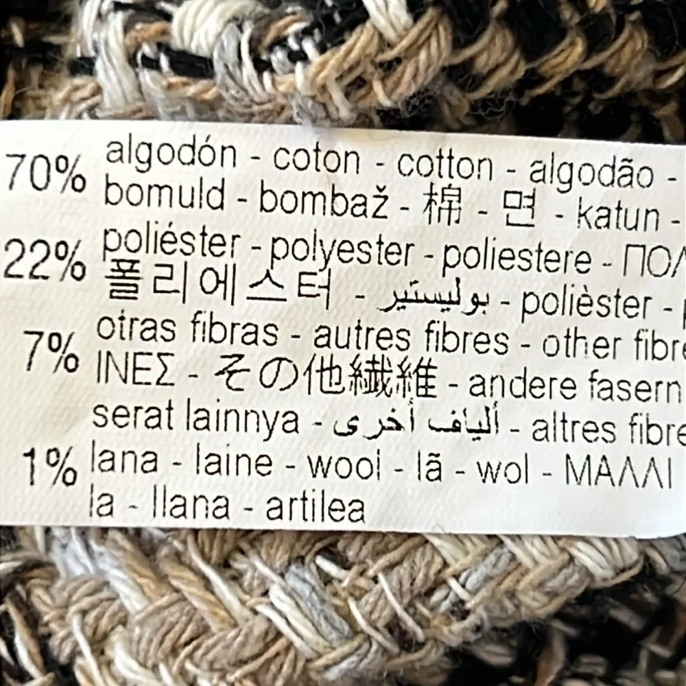 Zara Button Down Wool Blend Tweed Textured Plaid Oversized Shirt Shacket SZ M - Image 9