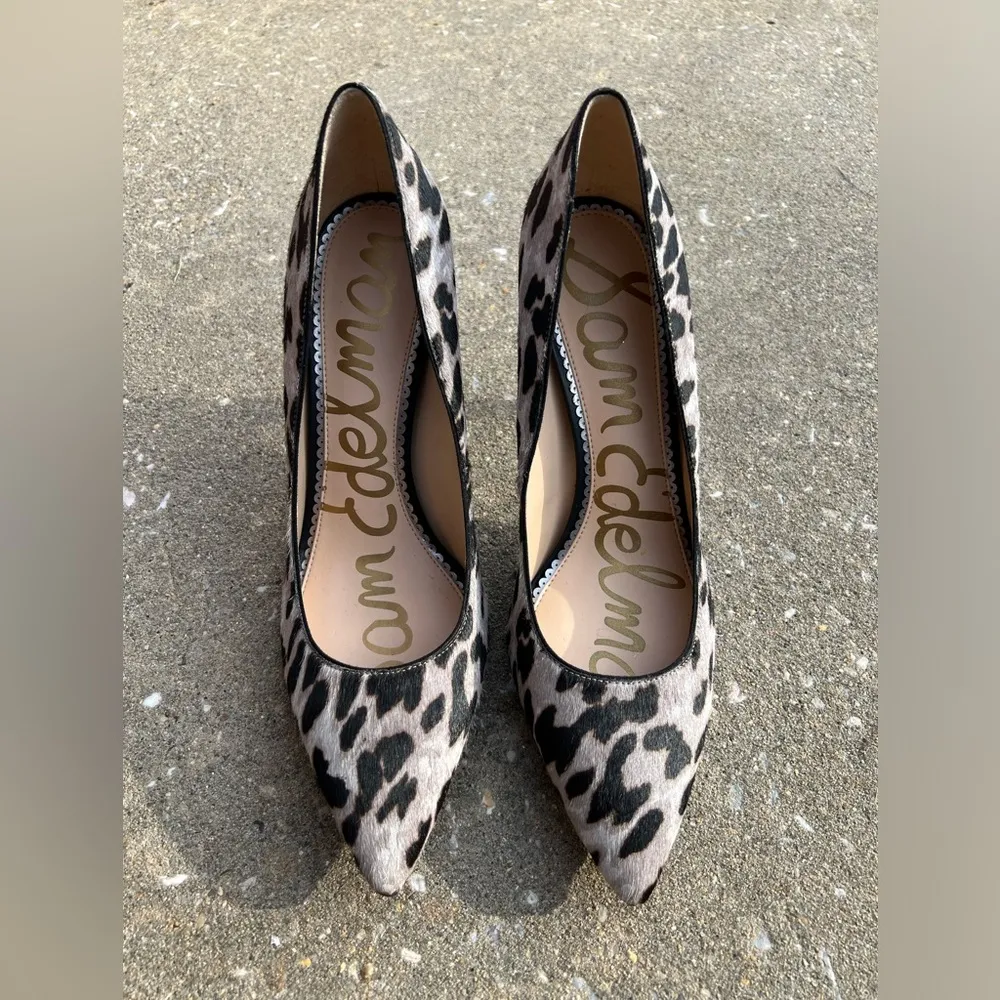SAM EDELMAN High Heels Danna Dyed Cow Hair Animal Print Pumps Shoes Size 11 - Image 2