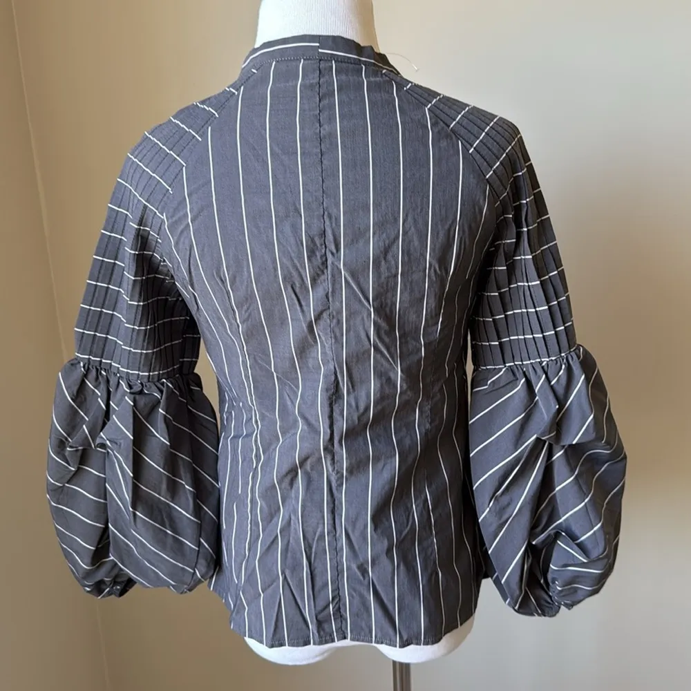 Alpha & Omega Striped Balloon Sleeve Top - Image 8