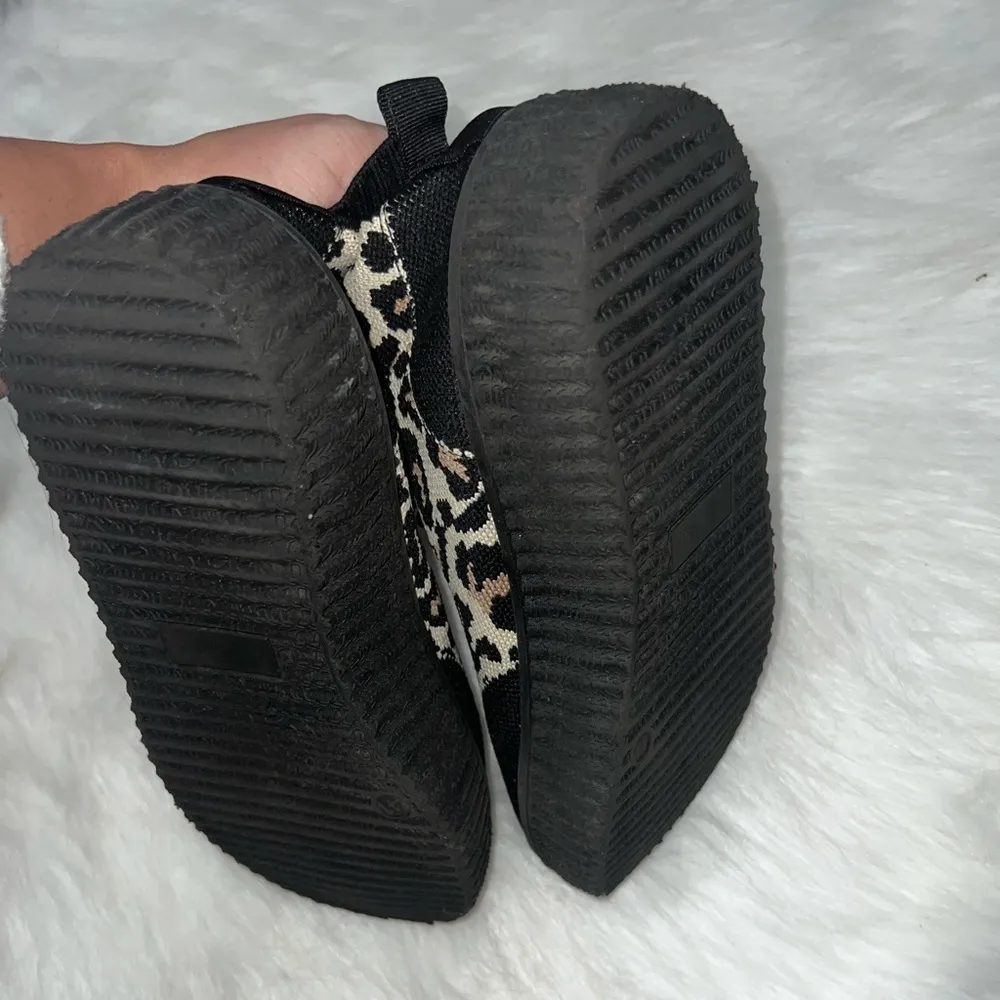 Shein Leopard Knit Lace-up Combat Boots - Image 4