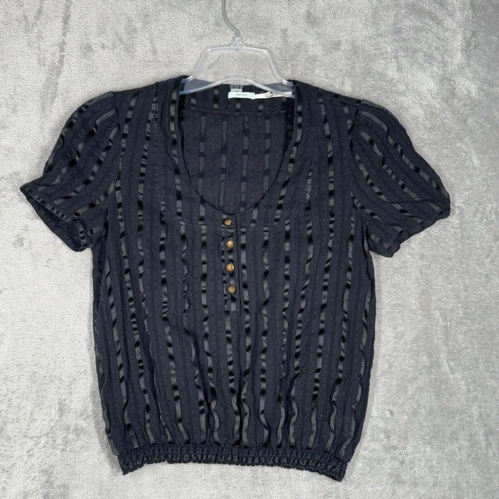 Kimchi Blue Shirt Women Medium Black Blouse Neutral Feminine Gothic Witchy Fairy - Image 2