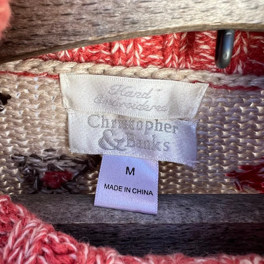 Y2K Christopher and Banks hand embroidered fair isle BoHo turtleneck sweater - Image 5