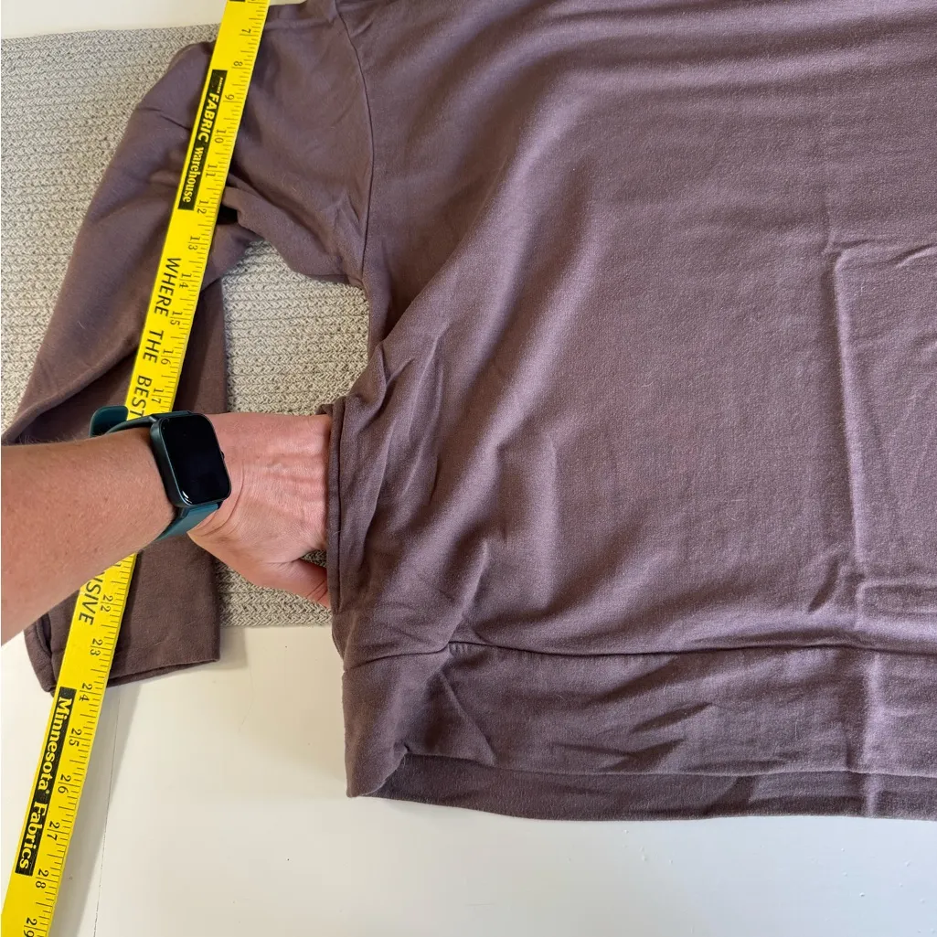 Aerie Offline Purple Taupe Crewneck Sweatshirt with Front Pockets Size Large - Image 11