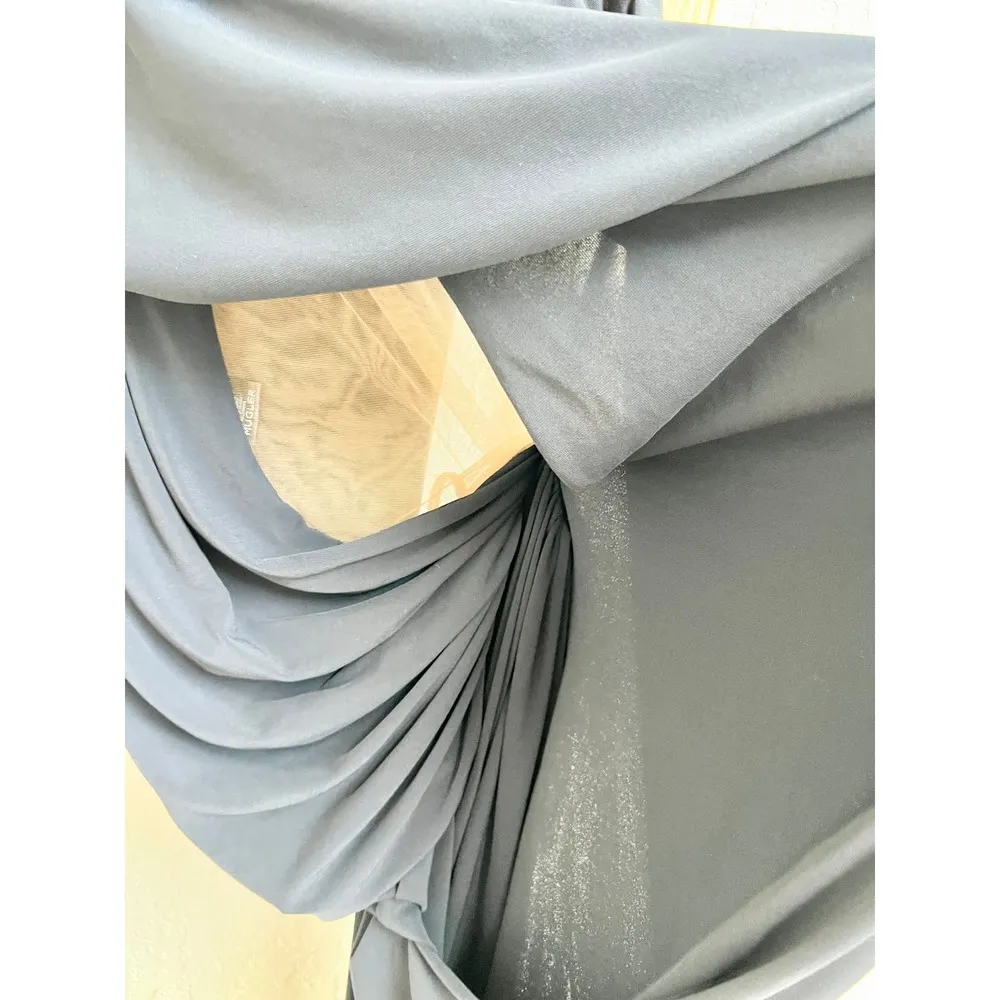 NWT Mugler Abiti Do Robe Jersey Crepe Tulle Mini Dress Black Nude Women's US 0 - Image 10