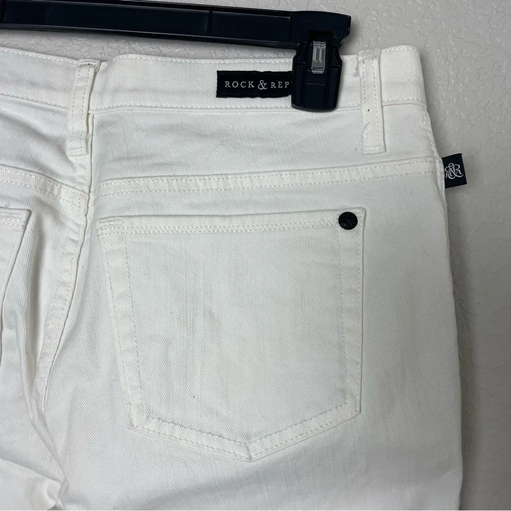 Rock & Republic Women's Skinny Cropped Jeans in Black and White Size 10 - Image 6
