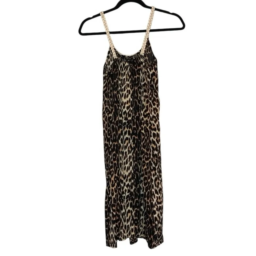 NWT Azz Leopard Print Maxi Dress Small Brown - Image 3