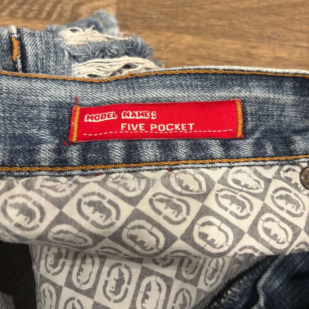 Vintage Ecko Unltd. Denim Foundry Cutoff Shorts 100% Cotton Jean Shorts – Sz 16 - Image 5