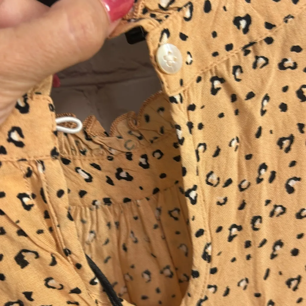 THML New mob wife leopard print ruffle sleeve Cora top size Small old money - Image 7