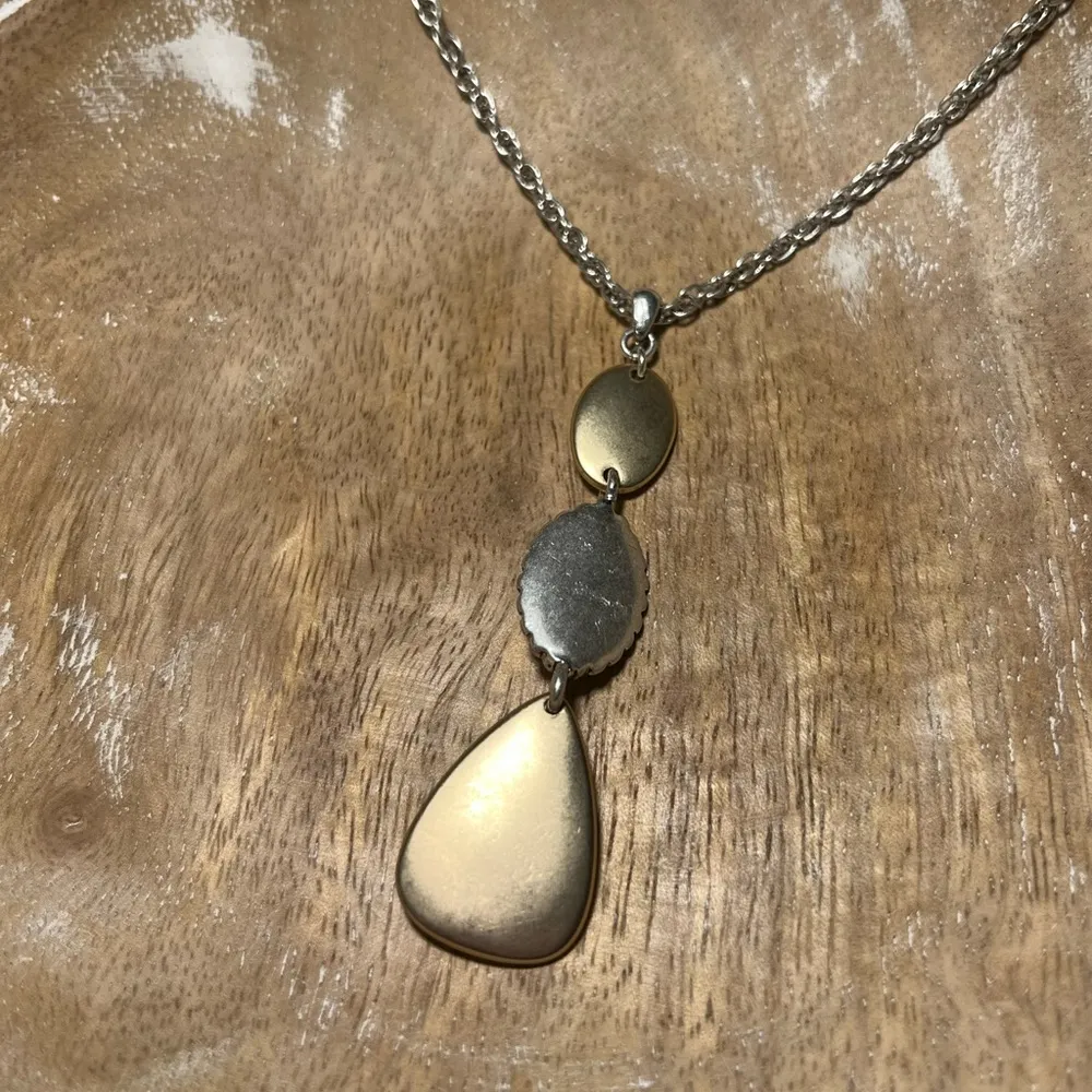 Lucky Brand Two Tone Faux Turquoise Long Western Necklace - Image 7