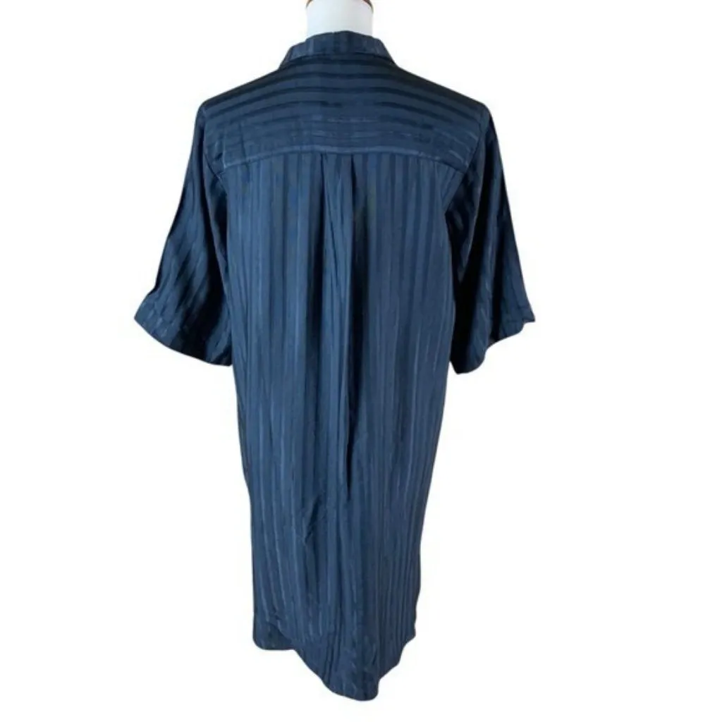 Storm And‎ Marie Navy Striped Button Front Shirt Dress Modest Preppy Medium NWT Blue - Image 3