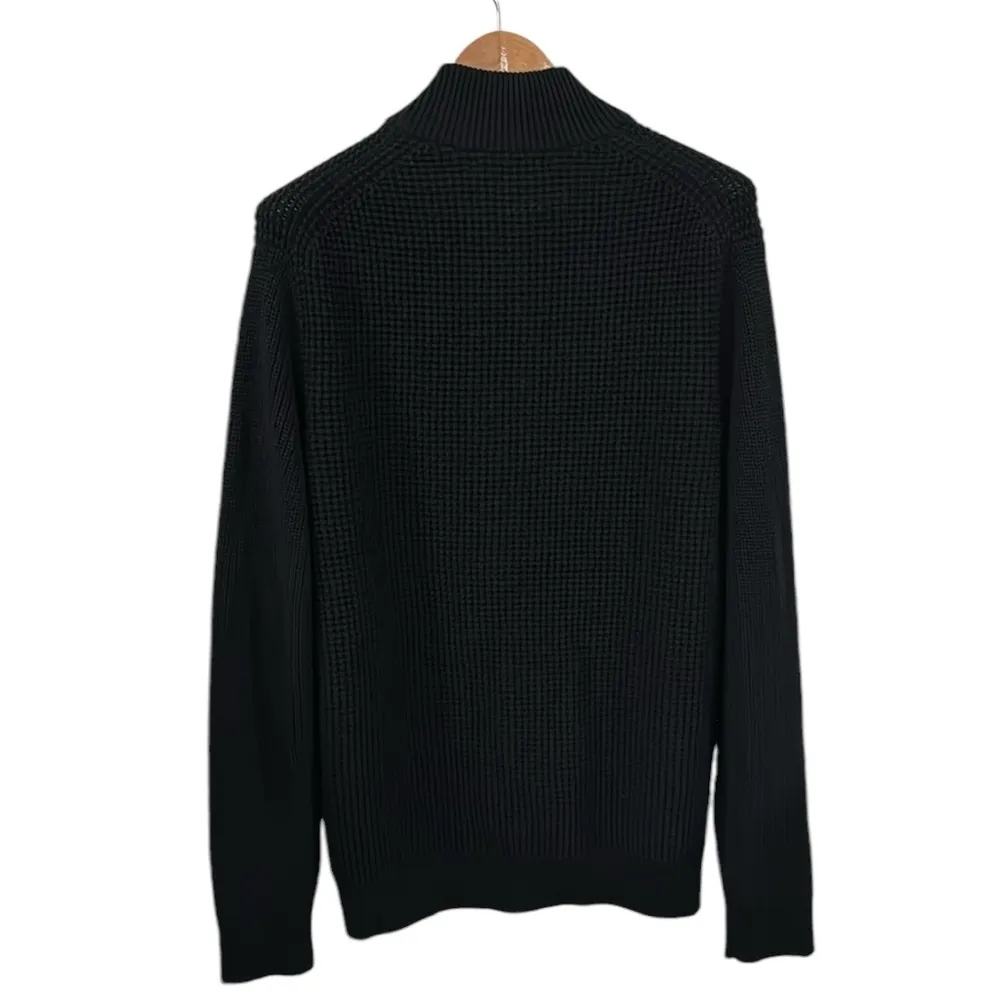 Banana Republic Factory black chunky waffle knit longline cardigan jacket size L Size L - Image 2