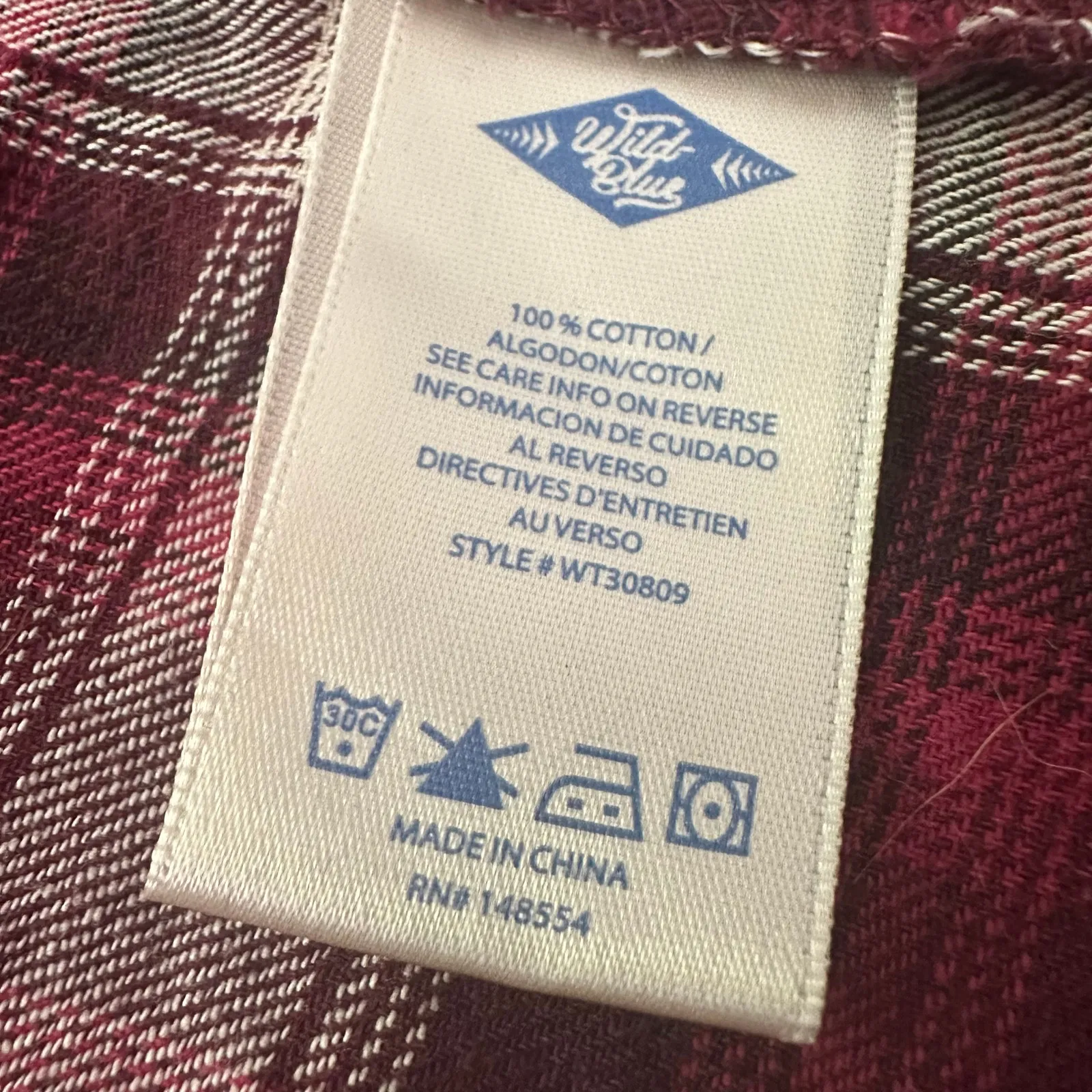 Wild Blue x Sadie Robertson red & cream plaid flannel cardigan size M - Image 7