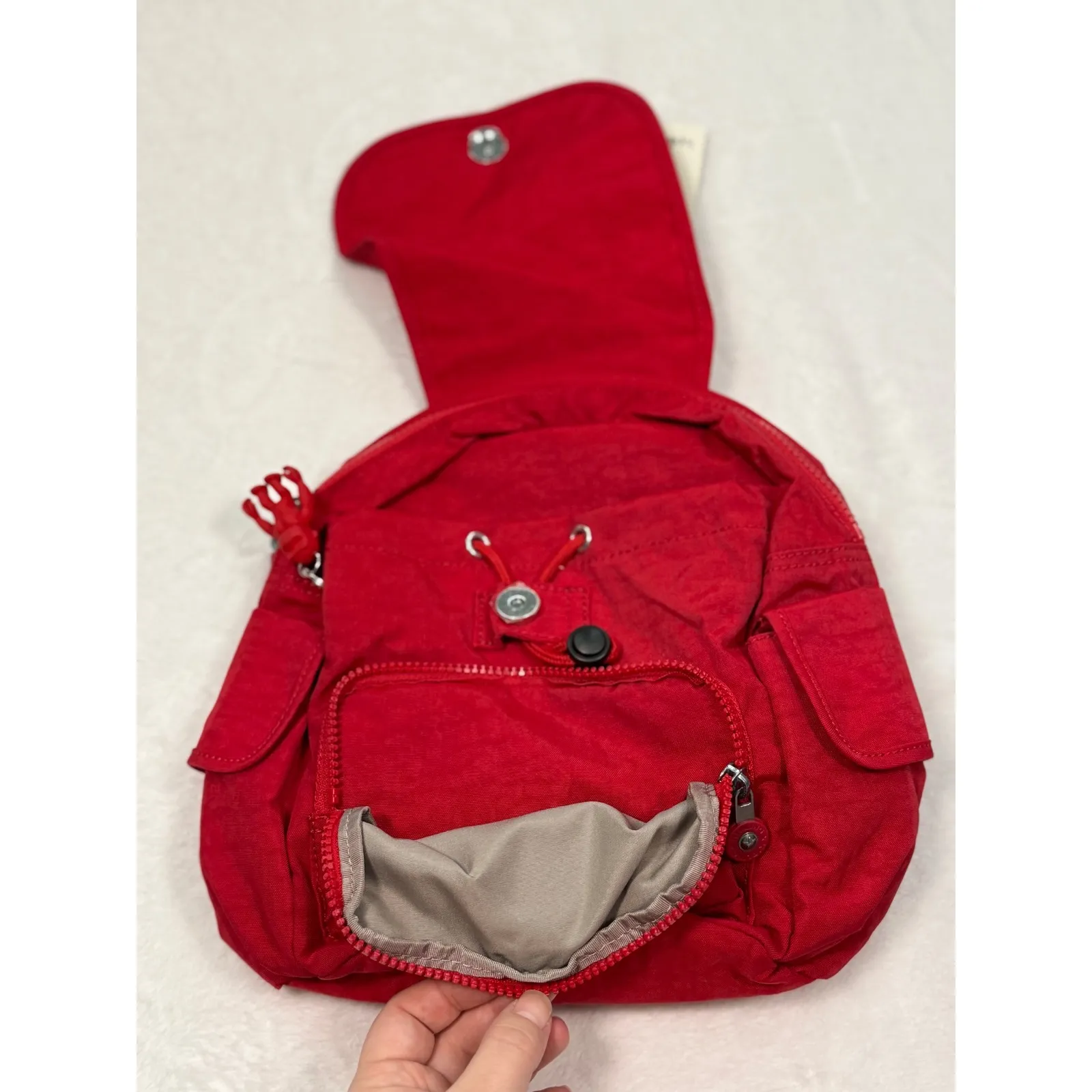 Kipling  City Pack Mini Backpack Rogue Red W/Monkey Charm - Image 4