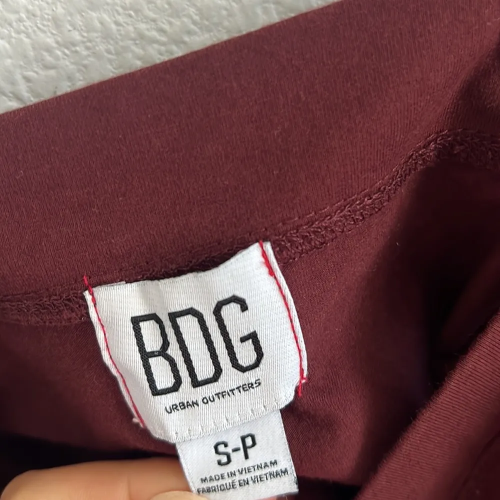 Urban Outfitters BDG Crop Top Burgundy Y2K 90s Stripe Detailing Square Neck S - Image 5