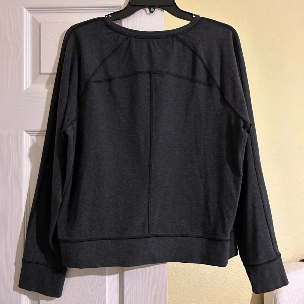 Lululemon Loop Back Crew Sweatshirt in Heathered Black - Image 8