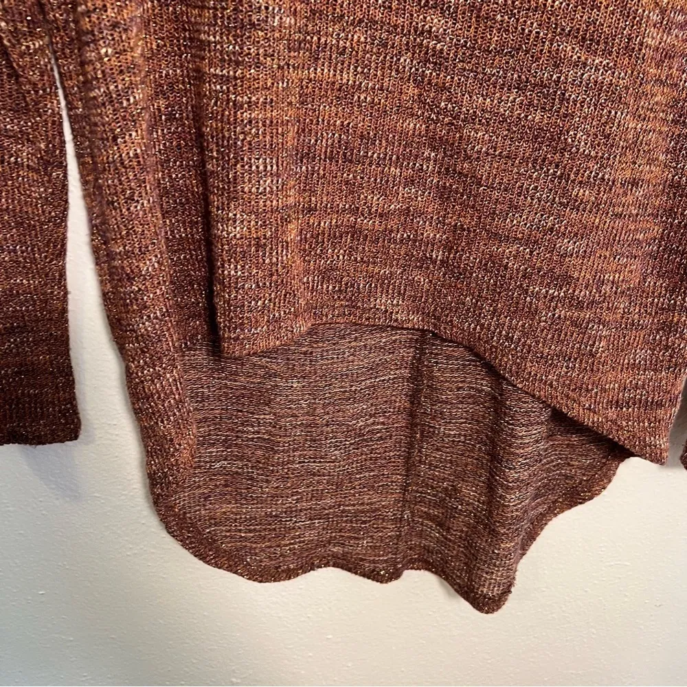 Ginger G Knit Top Metallic High Low Hem - Image 4