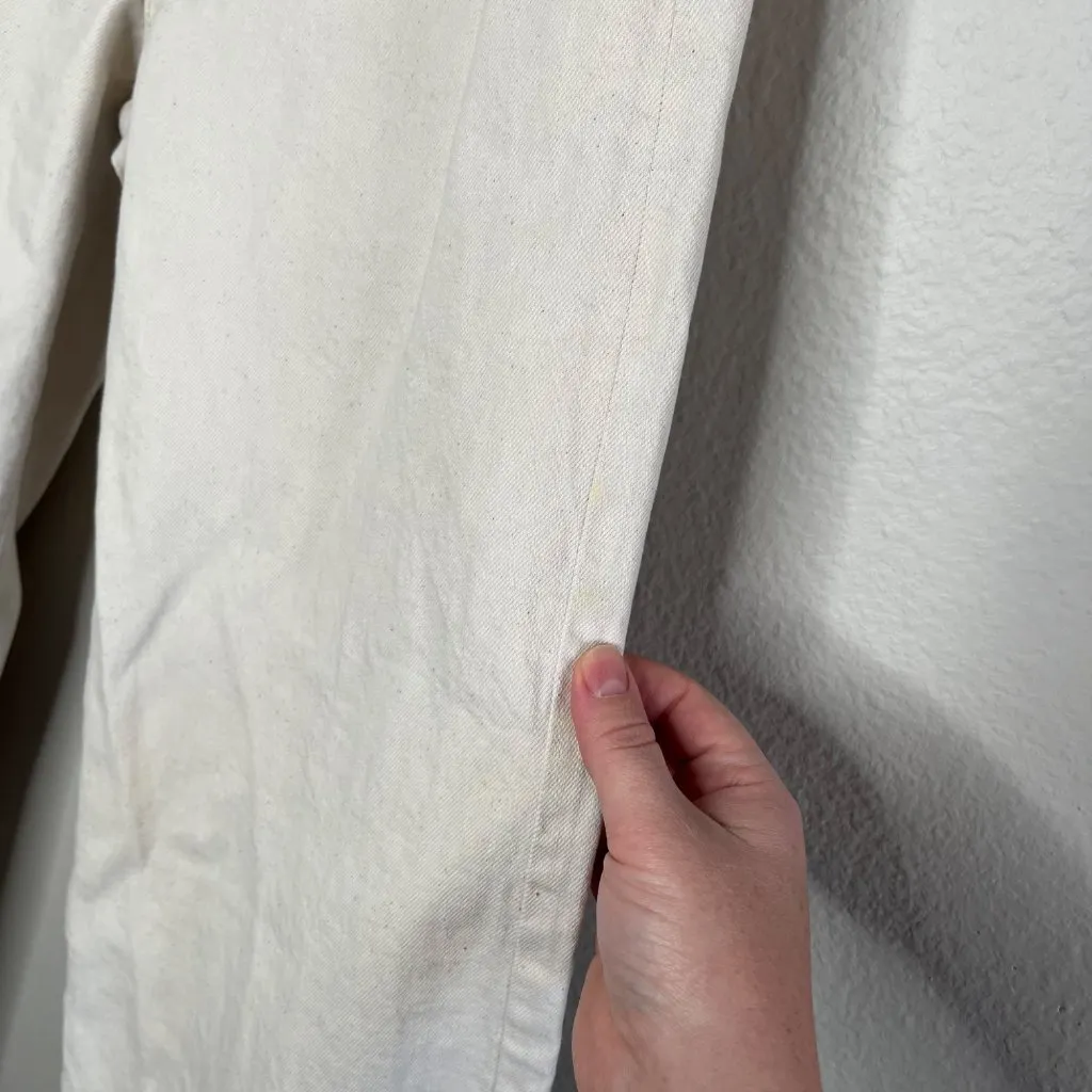 Ae77 Womens Stovepipe Selvedge Jeans Size 0 Eggshell White Organic Cotton - Image 6