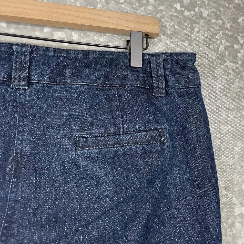 Dalia Collection Women's Dark Wash Denim Capris - Plus Size 14W - Bermuda Shorts - Image 5